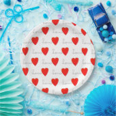 Love Red Hearts Papieren Bordje (Feest)