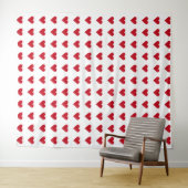 Love Red Hearts Pattern Valentijn Wandkleed (In Situ (horizontaal))