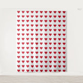 Love Red Hearts Pattern Valentijn Wandkleed (Voorkant)