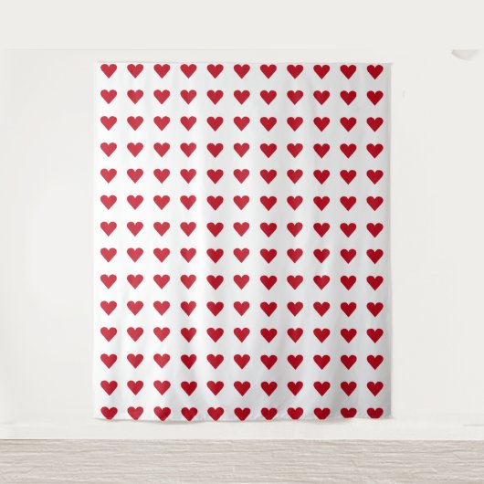 Love Red Hearts Pattern Valentijn Wandkleed (Voorkant)