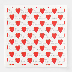Love Red Hearts Servet