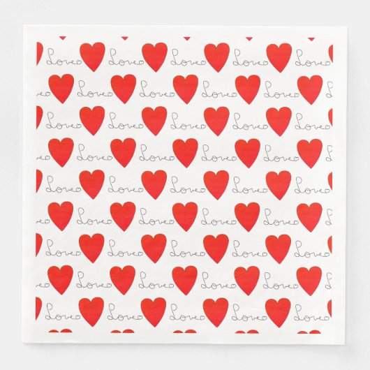 Love Red Hearts Servet (Voorkant)