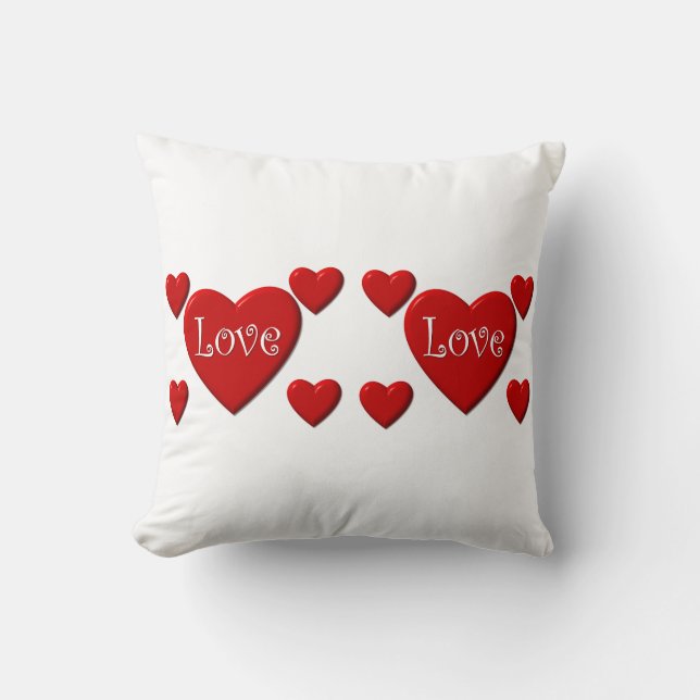 Love Red Hearts Sierkussen (Voorkant)
