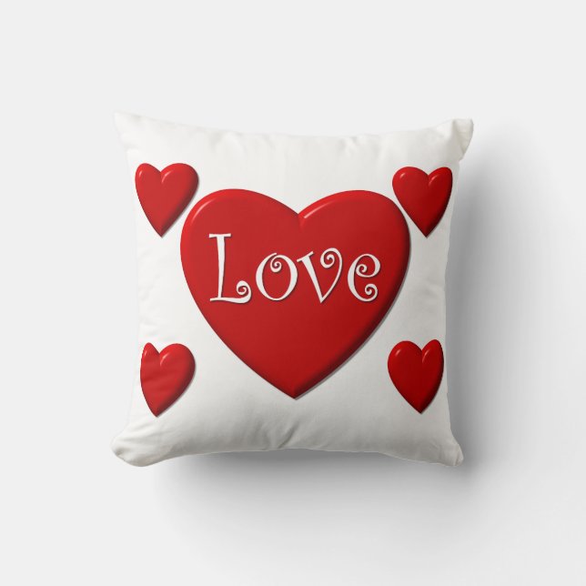 Love Red Hearts Sierkussen (Voorkant)