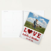 Love Red Hearts Stars Custom Photo Wedding Planner (Display)