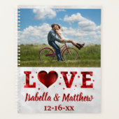Love Red Hearts Stars Custom Photo Wedding Planner (Voorkant)