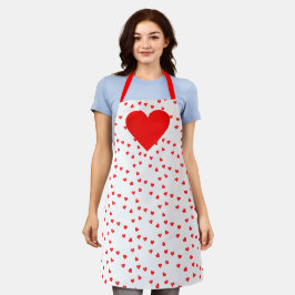 Love Red Hearts Valentijnsdag All-Over-Print Schort