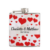 Love Red Hearts Valentijnsdag Wedding Jubileum Heupfles (Voorkant)