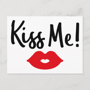 Love Red Lipstick Kiss Love Wedding Verloving Briefkaart