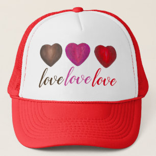 LOVE Red Pink Folie-Wrapped Snoep Heart Valentijns Trucker Pet