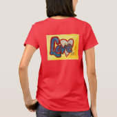 Love Red Rim Heart Inspirerend Word Art T-shirt (Achterkant)