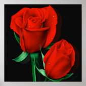 Love Red Rose Black Poster (Voorkant)