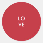 LOVE Red Round Sticker (Voorkant)