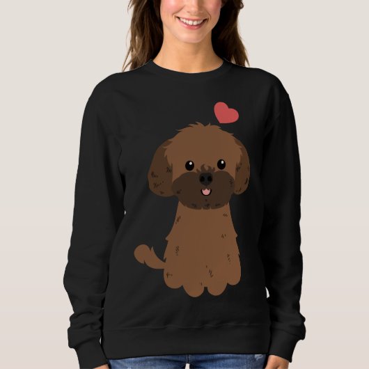 Love Red Sable Shih Poo Shishpoo Shih Tzu Poodle M Trui (Voorkant)
