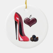 Love Red Stiletto Shoe and Chocolates Ornament (Achterkant)