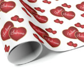 Love Red Valentijn Hearts Cadeaupapier (Rol Hoek)