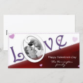 Love Red Valentijnsdag Photo Card Feestdagenkaart (Voorkant / Achterkant)