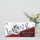 Love Red Valentijnsdag Photo Card Feestdagenkaart (Staand voorkant)