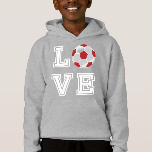 Love Red Voetbal - White Letters (Voorkant)