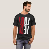 Love Red White High Typography Vertical Mirror T-shirt (Voorkant volledig)