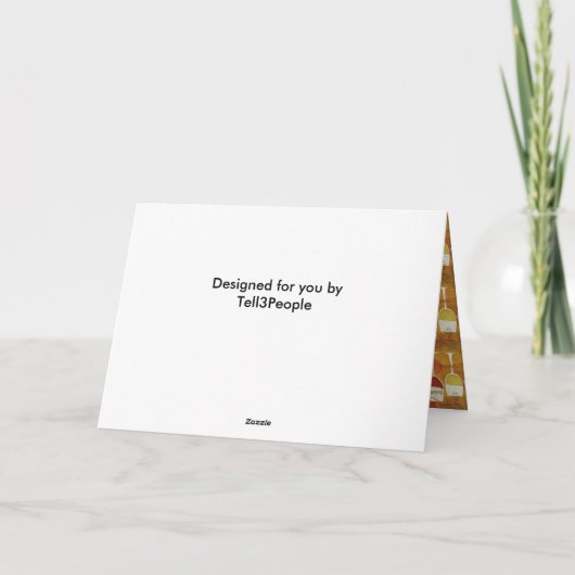 Love Red White Wine Birthday Note Kaart (Achterkant)