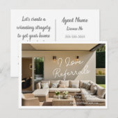 Love Referral Vastgoed Marketing Verkoop Briefkaart (Voorkant / Achterkant)