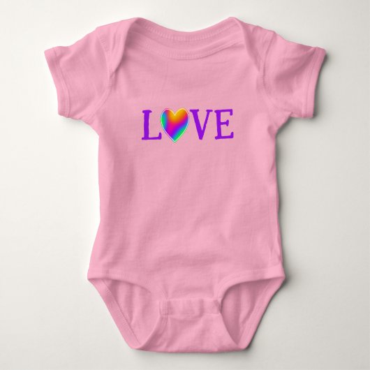 LOVE Regenboog Hart Baby Body Romper (Voorkant)