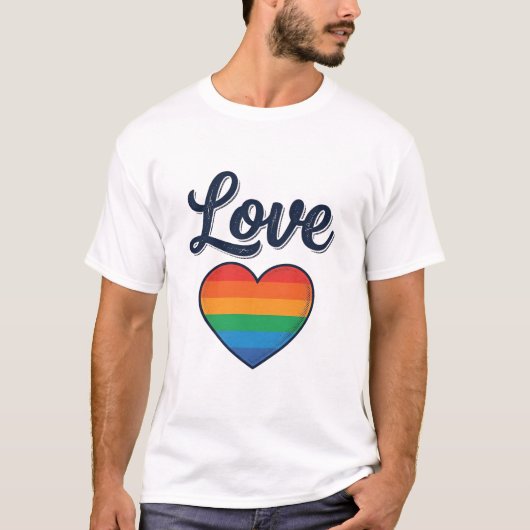 Love Regenboog Hart Pride Vector T-shirt Ontwerp_1 (Voorkant)