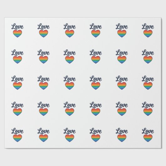 Love Regenboog Hart Pride Vector T-shirt Ontwerp_1 Cadeaupapier (Vlak)