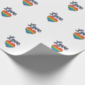 Love Regenboog Hart Pride Vector T-shirt Ontwerp_1 Cadeaupapier (Hoek)