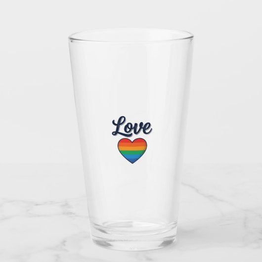 Love Regenboog Hart Pride Vector T-shirt Ontwerp_1 Glas (Voorkant)