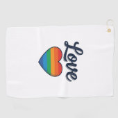 Love Regenboog Hart Pride Vector T-shirt Ontwerp_1 Golfhanddoek (Horizontaal)