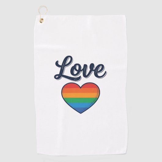 Love Regenboog Hart Pride Vector T-shirt Ontwerp_1 Golfhanddoek (Voorkant)
