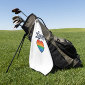 Love Regenboog Hart Pride Vector T-shirt Ontwerp_1 Golfhanddoek (Groen)