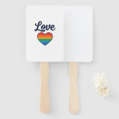 Love Regenboog Hart Pride Vector T-shirt Ontwerp_1 Handwaaier (Voorkant en achterkant)