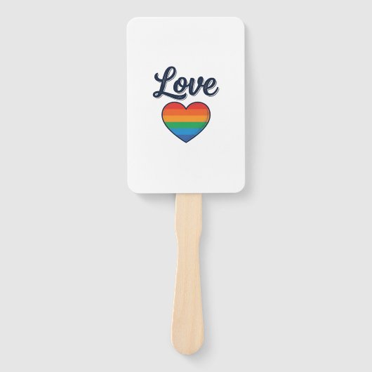 Love Regenboog Hart Pride Vector T-shirt Ontwerp_1 Handwaaier (Voorkant)
