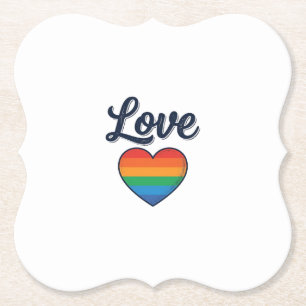 Love Regenboog Hart Pride Vector T-shirt Ontwerp_1 Kartonnen Onderzetters