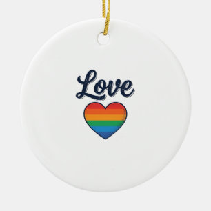 Love Regenboog Hart Pride Vector T-shirt Ontwerp_1 Keramisch Ornament