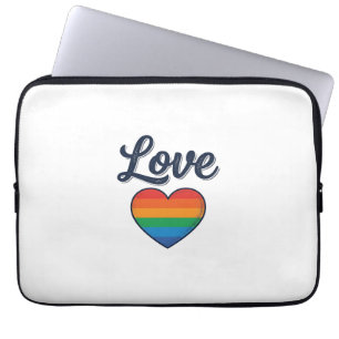 Love Regenboog Hart Pride Vector T-shirt Ontwerp_1 Laptop Sleeve