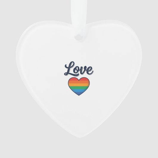 Love Regenboog Hart Pride Vector T-shirt Ontwerp_1 Ornament (voorkant)