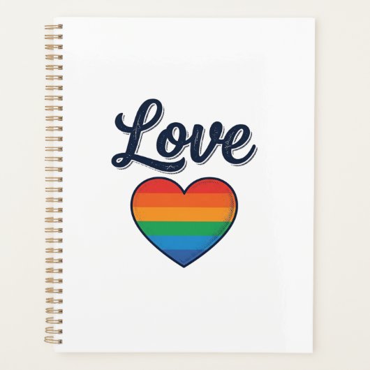 Love Regenboog Hart Pride Vector T-shirt Ontwerp_1 Planner (Voorkant)