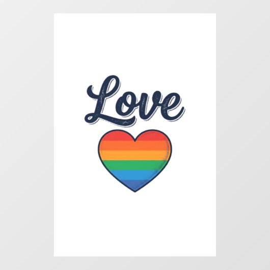 Love Regenboog Hart Pride Vector T-shirt Ontwerp_1 Raamsticker (Vel)