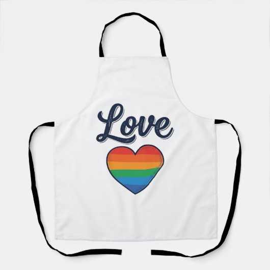 Love Regenboog Hart Pride Vector T-shirt Ontwerp_1 Schort (Voorkant)