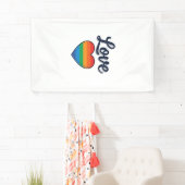 Love Regenboog Hart Pride Vector T-shirt Ontwerp_1 Spandoek (Insitu)