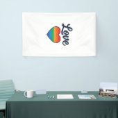 Love Regenboog Hart Pride Vector T-shirt Ontwerp_1 Spandoek (Beurs)