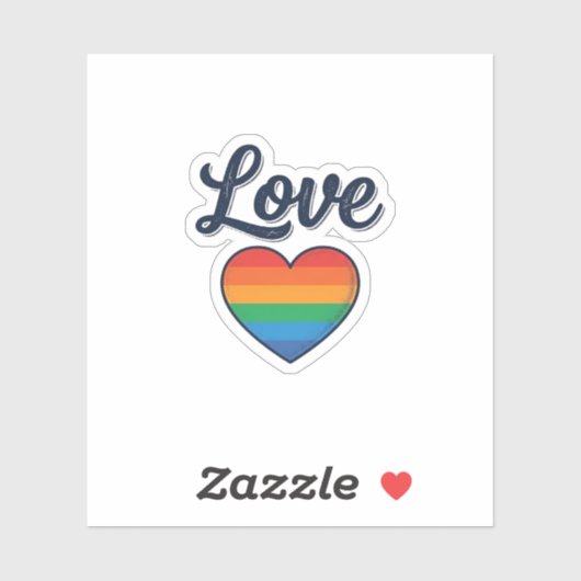 Love Regenboog Hart Pride Vector T-shirt Ontwerp_1 Sticker (Vel)
