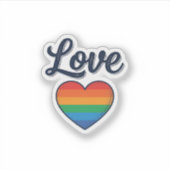 Love Regenboog Hart Pride Vector T-shirt Ontwerp_1 Sticker (Voorkant)