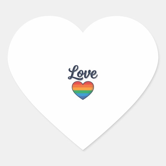 Love Regenboog Hart Pride Vector T-shirt Ontwerp_1 Sticker (Voorkant)