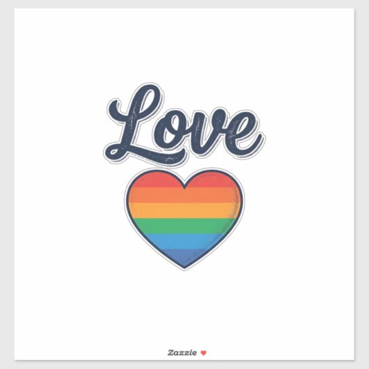 Love Regenboog Hart Pride Vector T-shirt Ontwerp_1 Sticker (Vel)