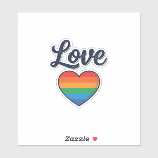 Love Regenboog Hart Pride Vector T-shirt Ontwerp_1 Sticker (Vel)